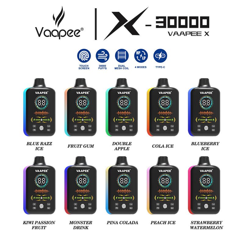 Vaapee X 30K Züge Fingerberührungs-E-Zigaretten